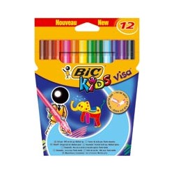 Étui carton de 12 feutres assortis Kids Visa - Bic