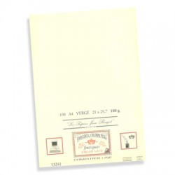 50 feuilles A4 vergé 135g Jean Rouget blanc ou crème